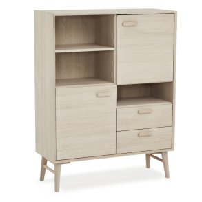 Egeskov sknk i hvidolieret ege finr 130 x 100 cm med soft close lger og skuffer