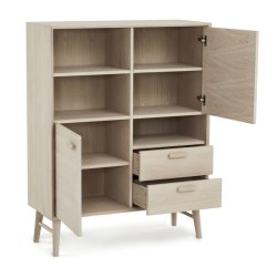 Egeskov sknk i hvidolieret ege finr 130 x 100 cm med soft close lger og skuffer