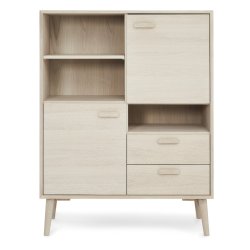 Egeskov sknk i hvidolieret ege finr 130 x 100 cm med soft close lger og skuffer