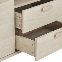 Egeskov skænk i hvidolieret ege finér 160 x 42 cm med 3 sektioner med soft close