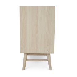 Egeskov skænk i hvidolieret ege finér 160 x 42 cm med 3 sektioner med soft close