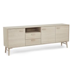 Egeskov sknk i hvidolieret ege finr 212 x 42 cm med 4 sektioner med soft close