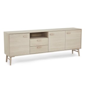 Egeskov sknk i hvidolieret ege finr 212 x 42 cm med 4 sektioner med soft close