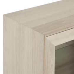 Egeskov hngevitrine i hvidolieret ege finr 212 x 60 cm med 4 skabe med indbygget LED lys