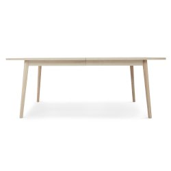 Tsinge spisebord i hvidolieret ege finr 200(300) x 100 cm med tillgsplader