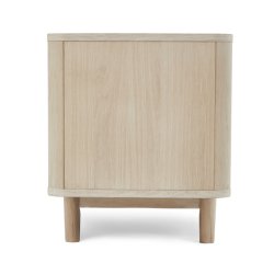 Tsinge TV-bord i hvidolieret ege finr 180 x 45 cm, lger med soft close og ledningsudtrk