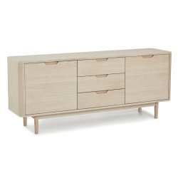 Tsinge sknk i hvidolieret ege finr 180 x 45 cm, 3 sektioner med soft close