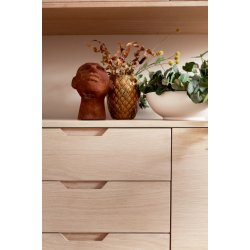 Tsinge sknk i hvidolieret ege finr 180 x 45 cm, 3 sektioner med soft close