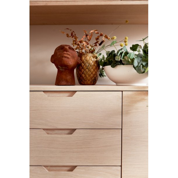 Tsinge sknk i hvidolieret ege finr 180 x 45 cm, 3 sektioner med soft close