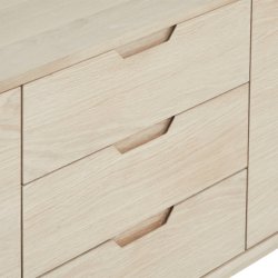 Tsinge sknk i hvidolieret ege finr 180 x 45 cm, 3 sektioner med soft close