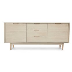 Tsinge sknk i hvidolieret ege finr 180 x 45 cm, 3 sektioner med soft close