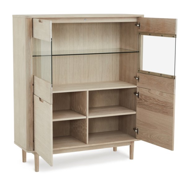 Tsinge sknk i hvidolieret ege finr 146 x 124 cm med soft close og indbygget LED lys