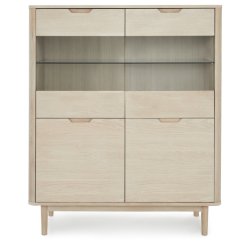 Tsinge sknk i hvidolieret ege finr 146 x 124 cm med soft close og indbygget LED lys