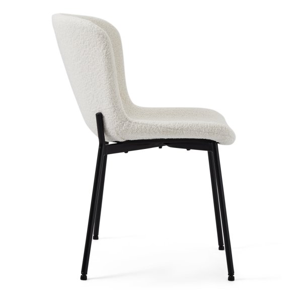 Bear spisebordsstol i Boucl stof hvid