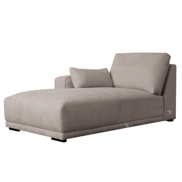 Santa Monica sofa med chaiselong til venstre i sandfarvet mbelstof