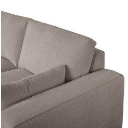 Santa Monica sofa med chaiselong til venstre i sandfarvet mbelstof