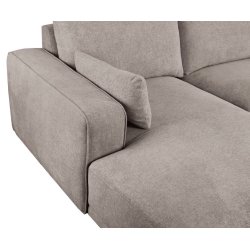 Santa Monica sofa med chaiselong til venstre i sandfarvet mbelstof