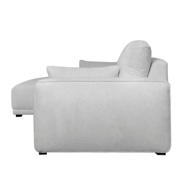 Santa Monica sofa med chaiselong til venstre i grt mbelstof