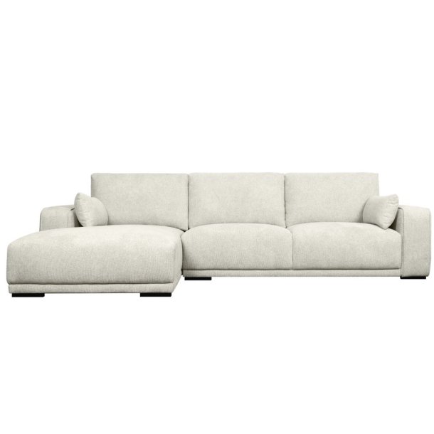 Santa Monica sofa med chaiselong til venstre i cremefarvet mbelstof
