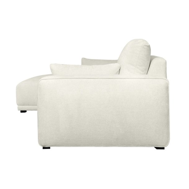 Santa Monica sofa med chaiselong til venstre i cremefarvet mbelstof
