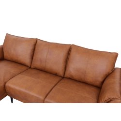 Jazz sofa med chaiselong til venstre i brun okselder 