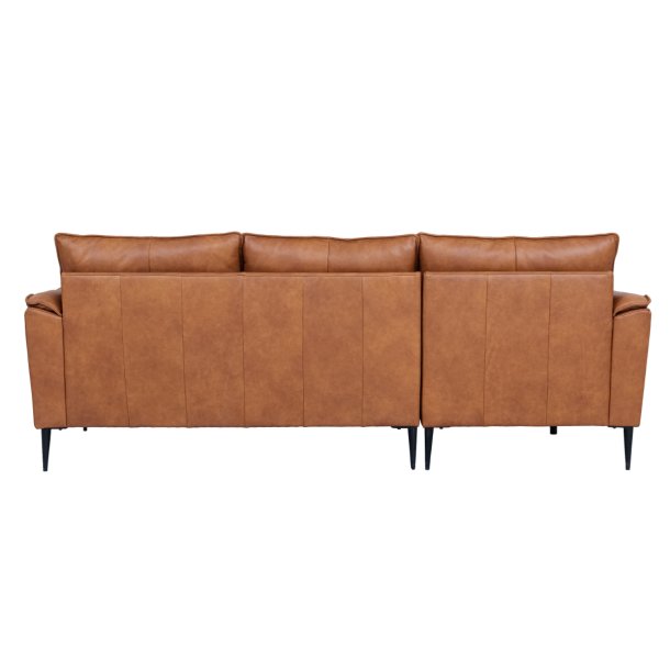 Jazz sofa med chaiselong til venstre i brun okselder 