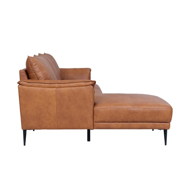 Jazz sofa med chaiselong til venstre i brun okselder 