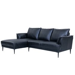 Jazz sofa med chaiselong til venstre i sort okselder 