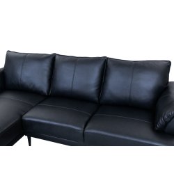 Jazz sofa med chaiselong til venstre i sort okselder 