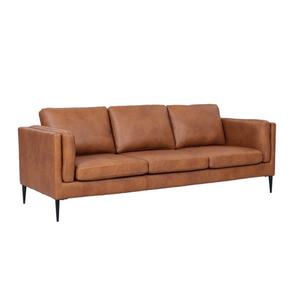 Madrid sofa i brun okselder - 3 personers