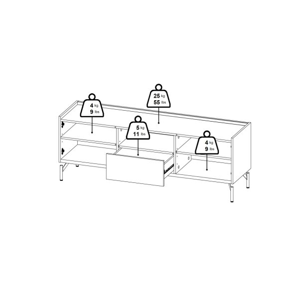 Troms TV bord 147 cm i egelook med opbevaring 