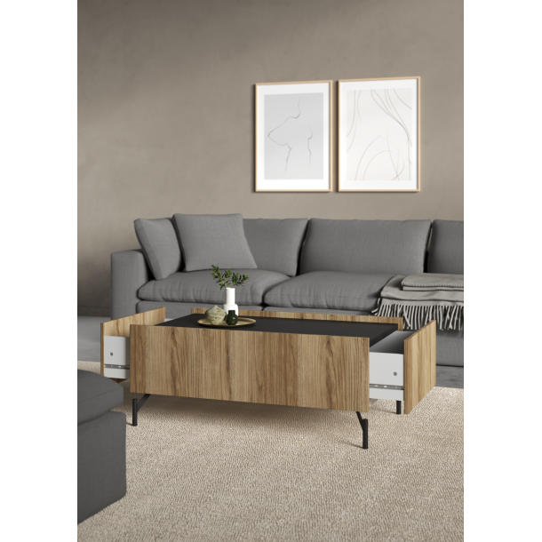 Troms sofabord 100 cm i egelook med opbevaring 