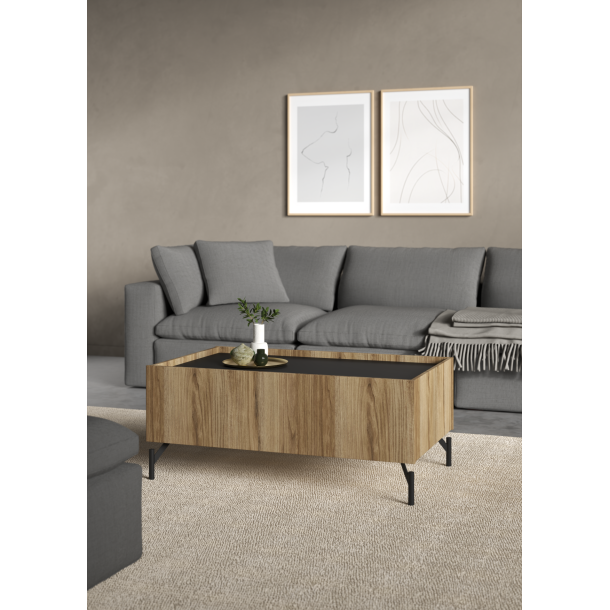 Troms sofabord 100 cm i egelook med opbevaring 