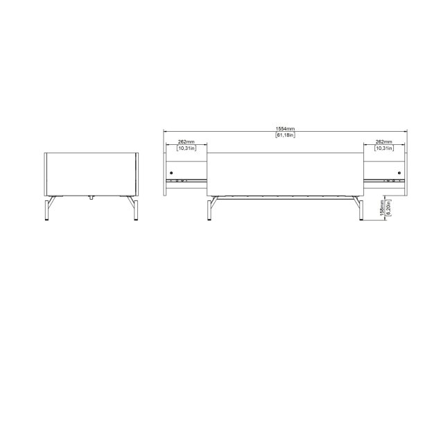 Troms sofabord 100 cm i egelook med opbevaring 