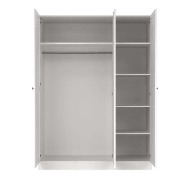 Viborg garderobeskab 147 cm bredt med 3 dre i hvid