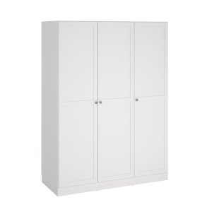 Viborg garderobeskab 147 cm bredt med 3 dre i hvid