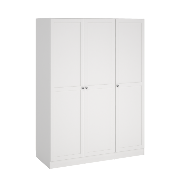 Viborg garderobeskab 147 cm bredt med 3 dre i hvid