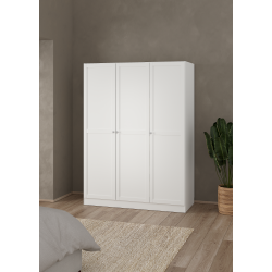 Viborg garderobeskab 147 cm bredt med 3 dre i hvid