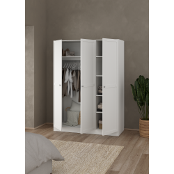 Viborg garderobeskab 147 cm bredt med 3 dre i hvid