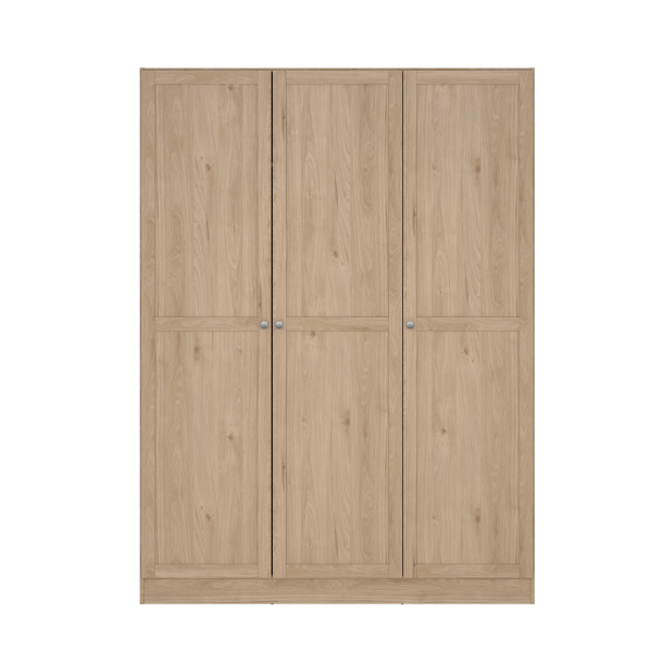 Viborg garderobeskab 147 cm bredt med 3 dre i egelook