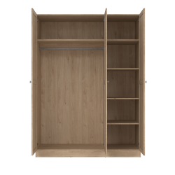 Viborg garderobeskab 147 cm bredt med 3 dre i egelook