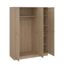 Viborg garderobeskab 147 cm bredt med 3 dre i egelook