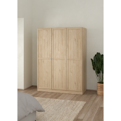 Viborg garderobeskab 147 cm bredt med 3 dre i egelook