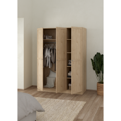 Viborg garderobeskab 147 cm bredt med 3 dre i egelook