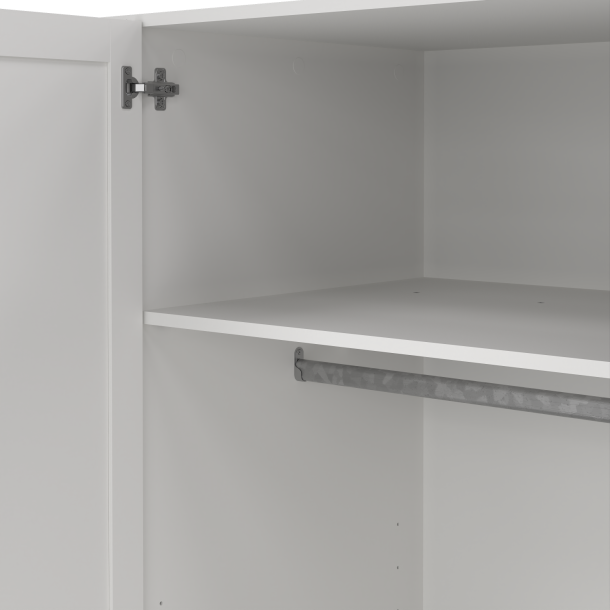 Viborg garderobeskab 195 cm bredt med 4 dre i hvid