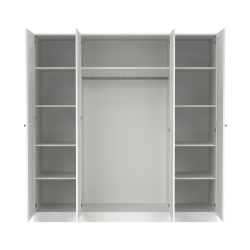 Viborg garderobeskab 195 cm bredt med 4 dre i hvid