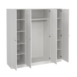 Viborg garderobeskab 195 cm bredt med 4 dre i hvid