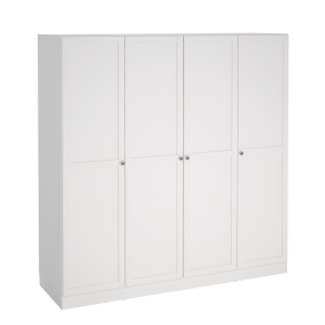 Viborg garderobeskab 195 cm bredt med 4 dre i hvid