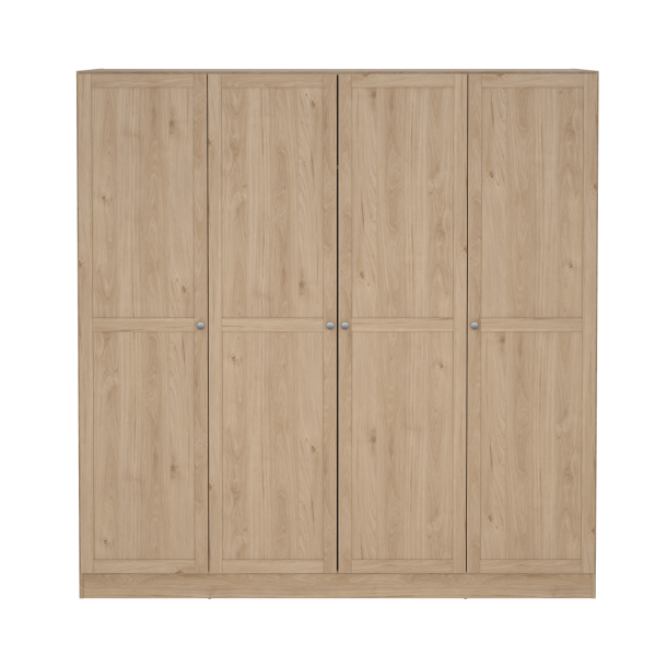 Viborg garderobeskab 195 cm bredt med 4 dre i egelook