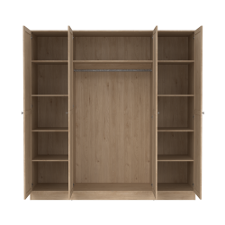 Viborg garderobeskab 195 cm bredt med 4 dre i egelook